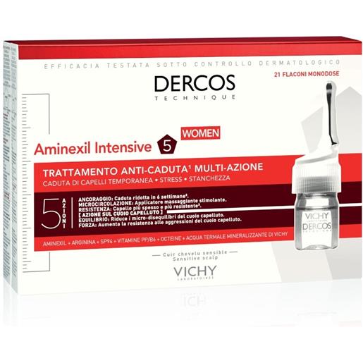 Vichy dercos aminexil intensive 5 trattamento 21 fiale anticaduta donna