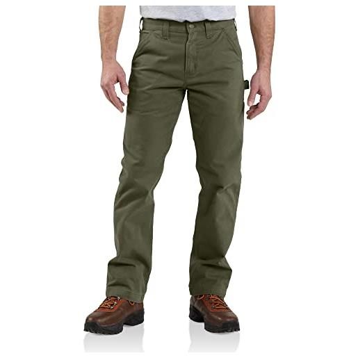Carhartt pantaloni da uomo, vestibilità comoda, in twill con effetto slavato army green (closeout) 40w x 36l