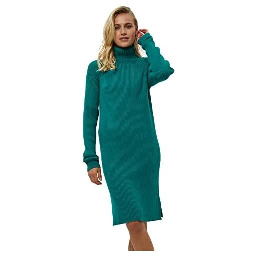 Minus ava knit turtleneck dress, abito in maglia, donna, verde (482 ocean green), m