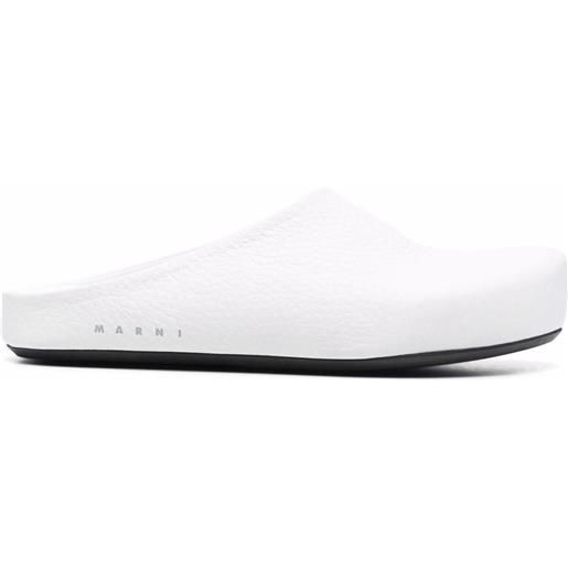 Marni slippers con logo - bianco