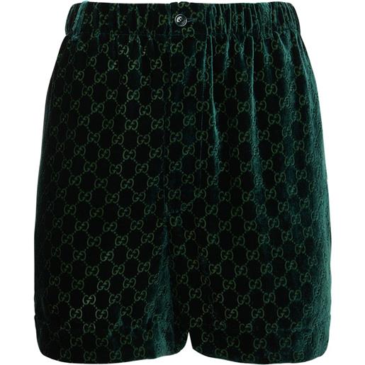 GUCCI shorts in velluto con logo