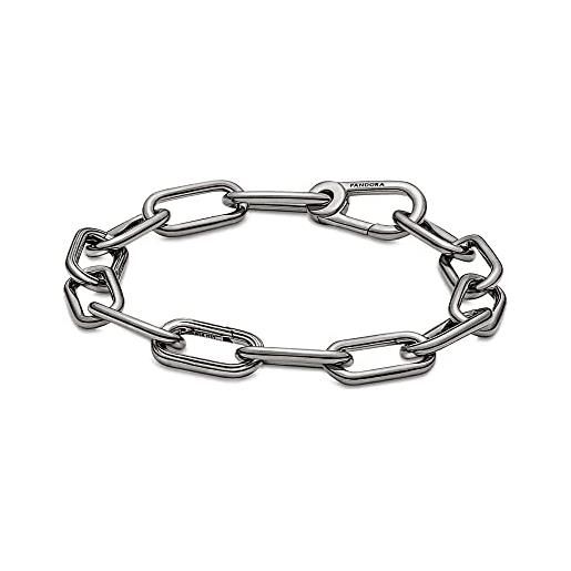 PANDORA me link chain 549588c00-1 - bracciale in lega di metallo rivestito in rutenio, compatibile con bracciali me, 549588c00-1, acciaio inox, senza gemme, 20.5 cm