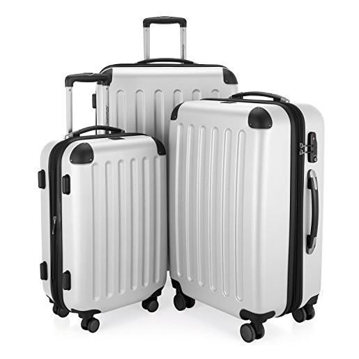 Hauptstadtkoffer - spree - set di 3 valigie, valigie rigide, trolley con 4 doppie ruote, bagaglio da viaggio opaco, set da viaggio, tsa, (s, m e l), bianco