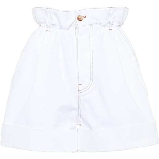 Miu Miu shorts con vita raccolta - bianco