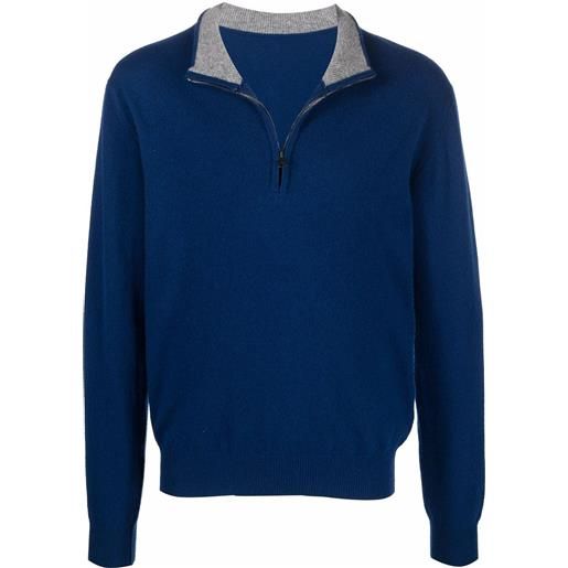 Mackintosh maglione con zip in and out - blu