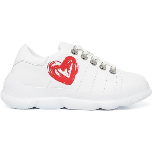 Love Moschino sneakers con lacci - bianco