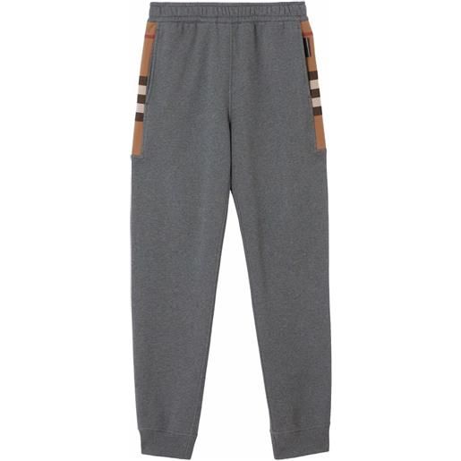 Burberry pantaloni sportivi a quadri - grigio