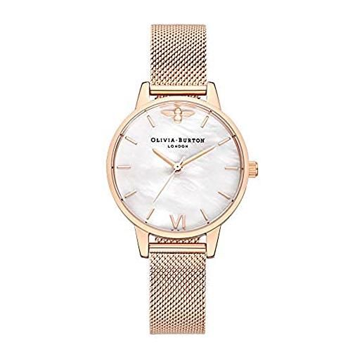 Olivia Burton orologio analogico al quarzo da donna con cinturino in acciaio inossidabile color oro rosa - ob16ex225