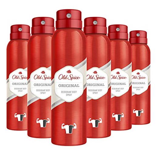 Old Spice deodorante spray per il corpo per uomini, confezione da 6 (6 x 150 ml)