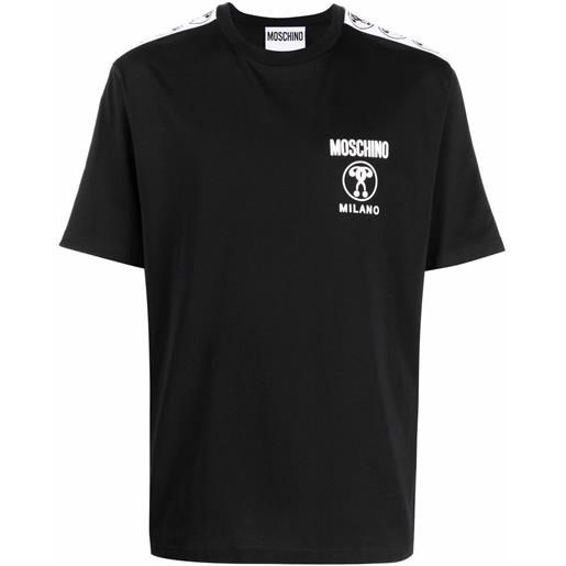 Moschino t-shirt question mark con logo - nero