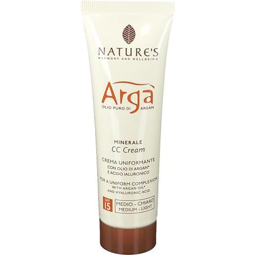 Nature's arga' cc cream viso medio chiara 50 ml nature's