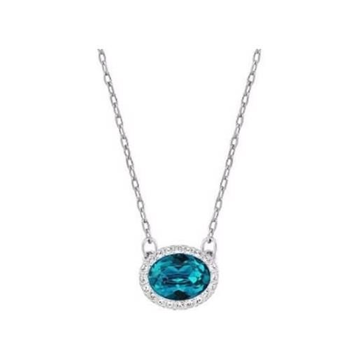 Swarovski collana Swarovski christie da donna con cristallo azzurro mod. 5159175