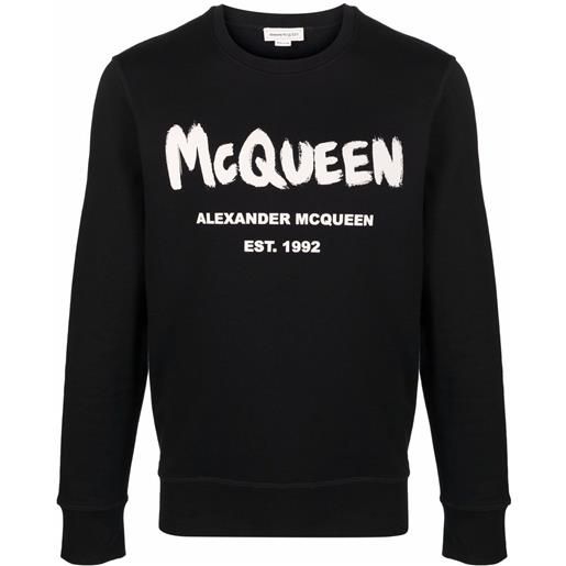 Alexander McQueen felpa con stampa graffiti - nero