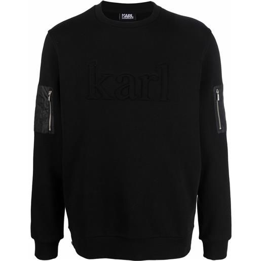 Karl Lagerfeld maglione con zip - nero