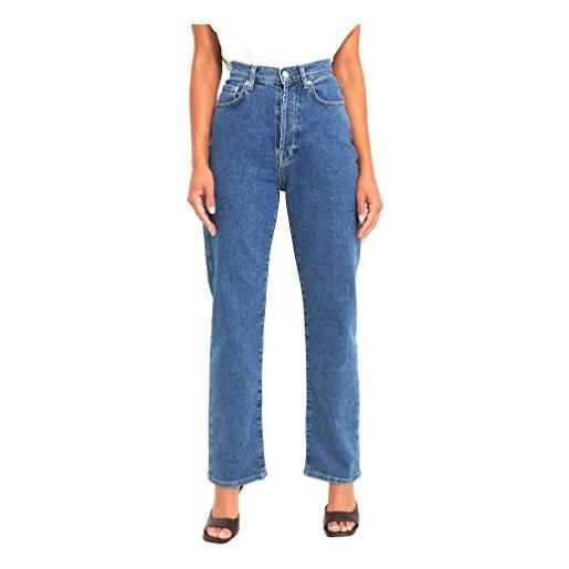 NA-KD straight high waist jeans, jeans a vita alta dritta, donna, blu (light blue), 36