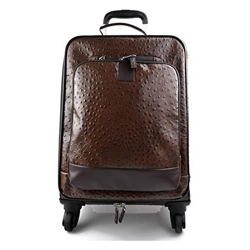 ItalianHandbags trolley rigido caffè in pelle borsa pelle borsa viaggio borsa valigia pelle cabina bagaglio a mano uomo donna borsone aereo