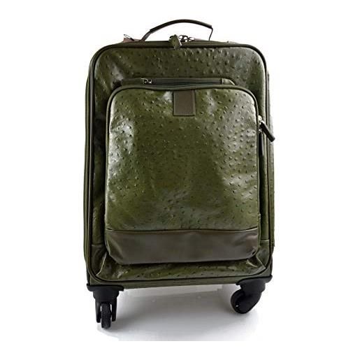 ItalianHandbags trolley rigido verde in pelle borsa pelle borsa viaggio borsa valigia pelle cabina bagaglio a mano uomo donna borsone aereo