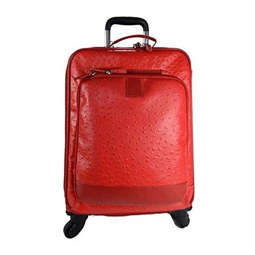ItalianHandbags trolley rigido rosso in pelle borsa pelle borsa viaggio borsa valigia pelle cabina bagaglio a mano uomo donna borsone aereo