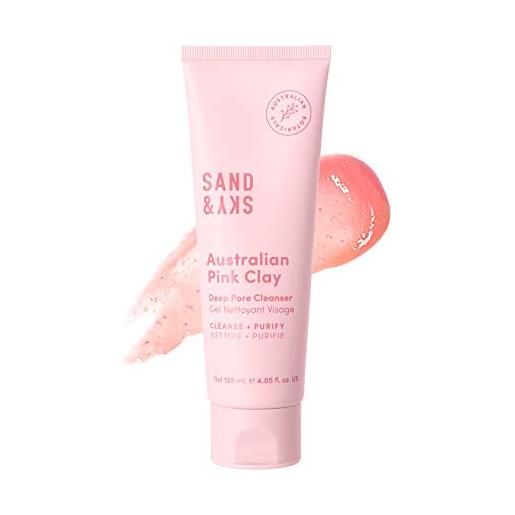 Sand & Sky - gel detergente all'argilla rosa australiana - ph 5.5 - riduce visibilità pori - 120ml