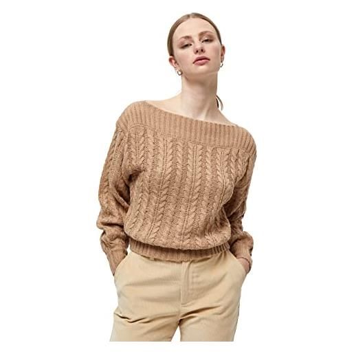 Minus raquel knit boatneck, maglia con scollo a barca, donna, beige (733 light leather brown melange), l