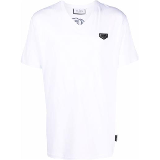 Philipp Plein t-shirt no limits con strass - bianco