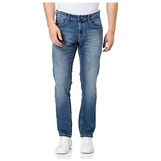 Camel active 5-pocket madison jeans straight, blu (dark blue used 46), w34/l34 (taglia produttore: 34/34) uomo