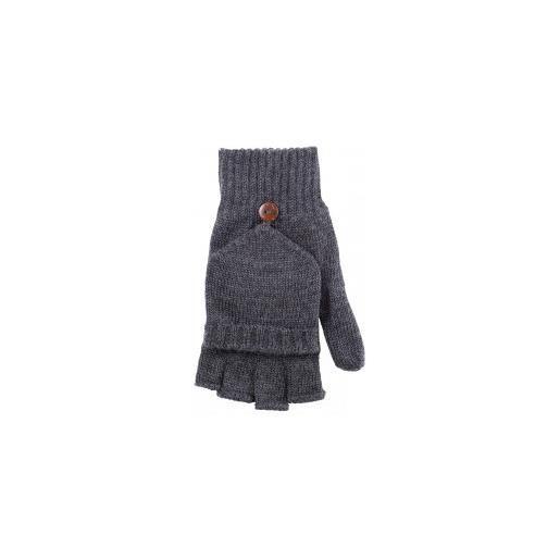 Pure Pure guanti mezze dita adulto con patta in lana merino -col. Antracite