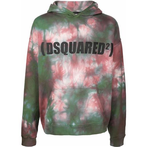 DSQUARED2 felpa con fantasia tie dye - verde