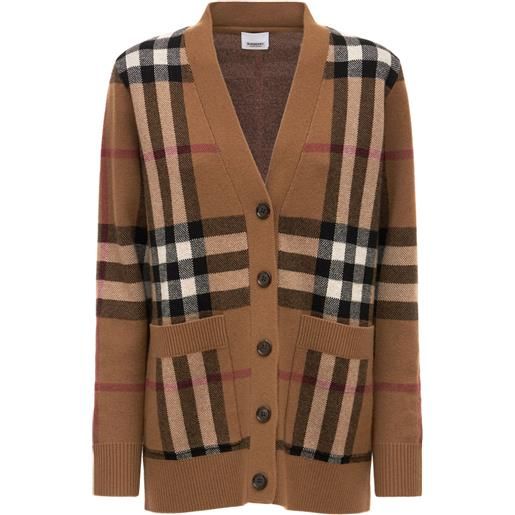 BURBERRY cardigan willah in lana e cashmere check
