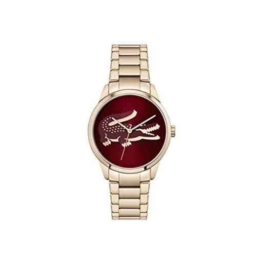 Lacoste orologio analogico al quarzo da donna con cinturino in acciaio inossidabile color oro rosso - 2001191