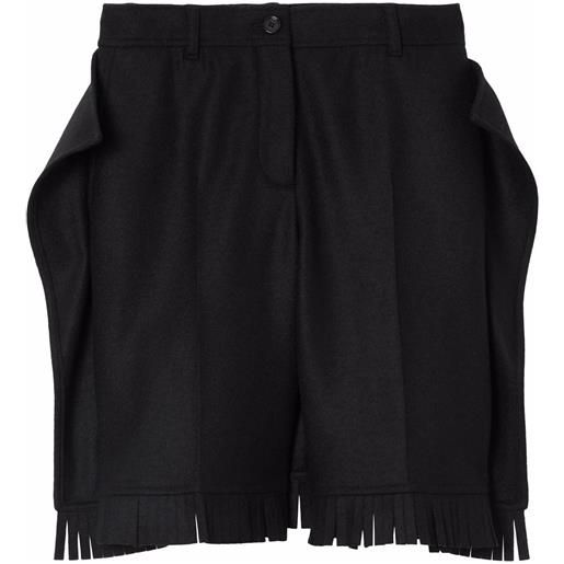 Burberry shorts con frange - nero