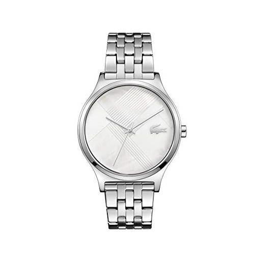 Lacoste orologio analogico al quarzo da donna con cinturino in acciaio inossidabile argentato - 2001147