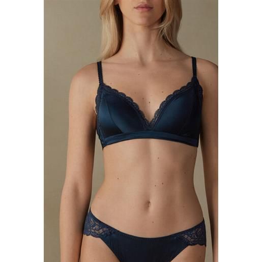 Intimissimi reggiseno a triangolo tiziana in seta e pizzo blu