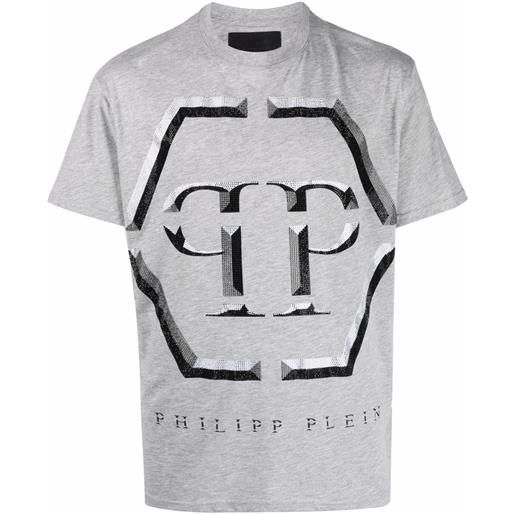 Philipp Plein t-shirt con decorazione - grigio