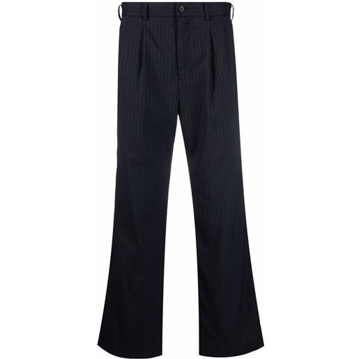 Black Comme Des Garçons pantaloni gessati - blu