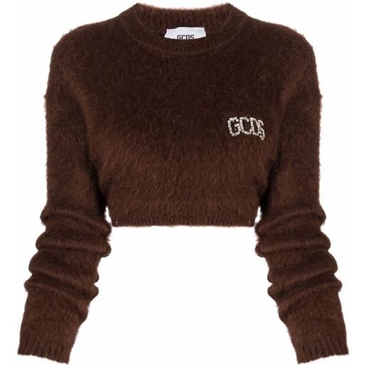 Gcds maglione con decorazione - marrone
