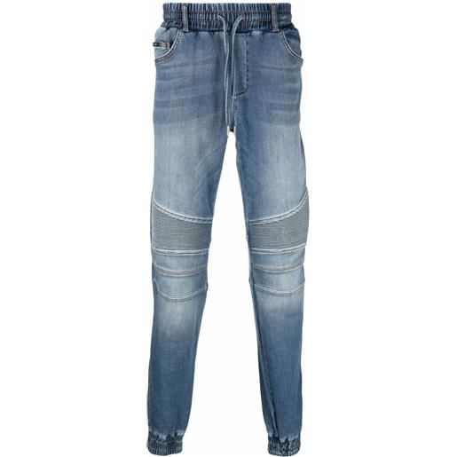 Philipp Plein jeans slim con vita media - blu