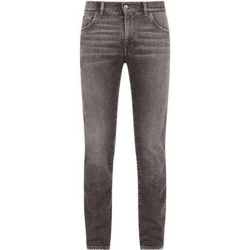 Dolce & Gabbana jeans slim a vita bassa - grigio