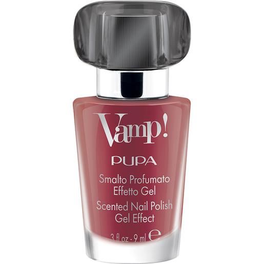 Pupa vamp!Smalto profumato effetto gel - fragranza nera 304 - intrepid red-black
