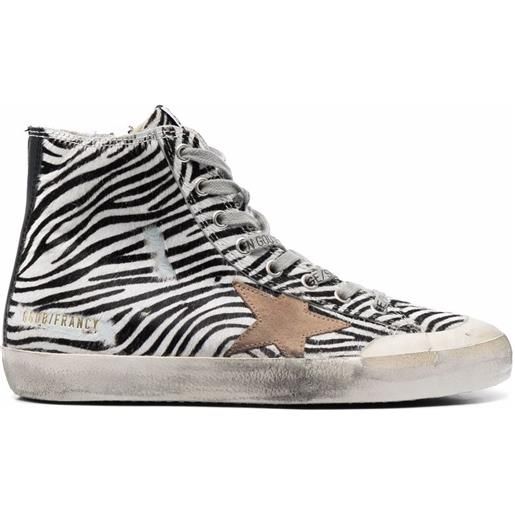 Golden Goose sneakers alte con stampa - bianco