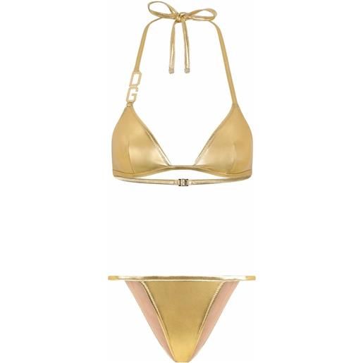 Dolce & Gabbana bikini a triangolo dg - oro