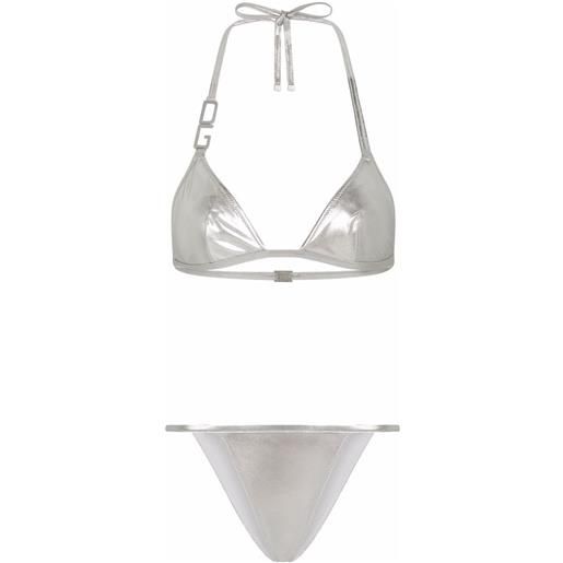 Dolce & Gabbana bikini a triangolo dg - argento
