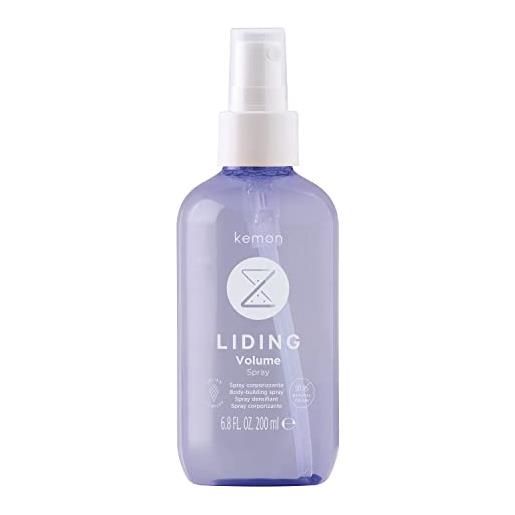Kemon - liding volume spray, azione corporizzante per capelli sottili con proteine di grano e soia, senza risciacquo - 200 ml