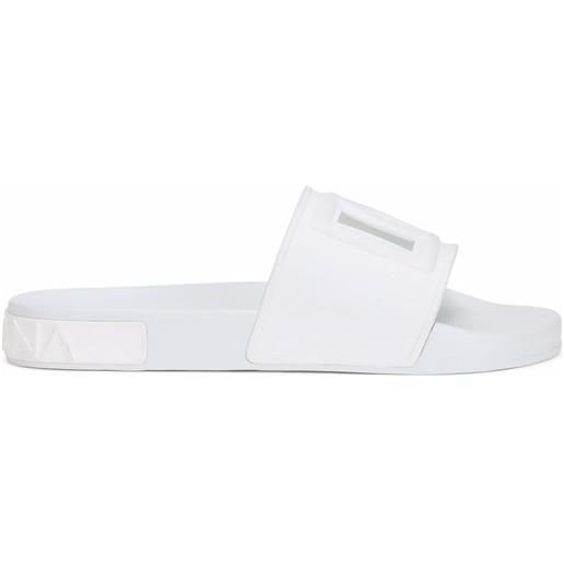 Dolce & Gabbana sandali slides con logo - bianco