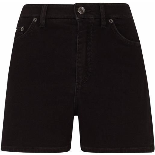 Dolce & Gabbana shorts denim a vita alta - nero
