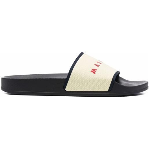 Marni slippers con logo jacquard - toni neutri