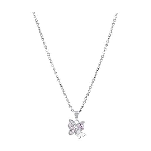 Prinzessin Lillifee princess lillifee collana con pendente collana per bambini in argento sterling 925 per ragazze, 35+3 cm, viola, farfalla, viene fornita in confezione regalo per gioielli, 2021103