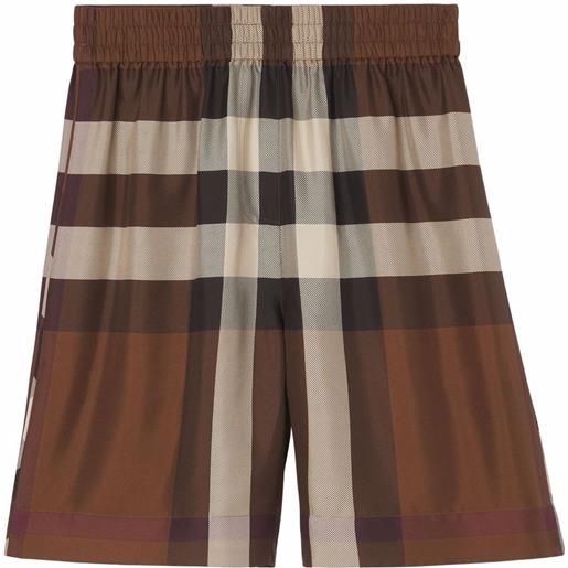 Burberry shorts a vita alta - marrone