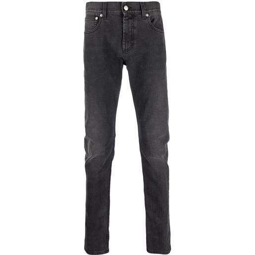 Alexander McQueen jeans skinny con ricamo - nero