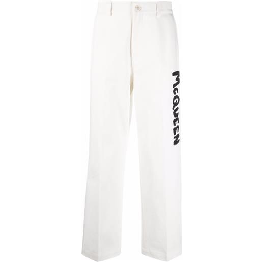 Alexander McQueen pantaloni dritti con logo - bianco